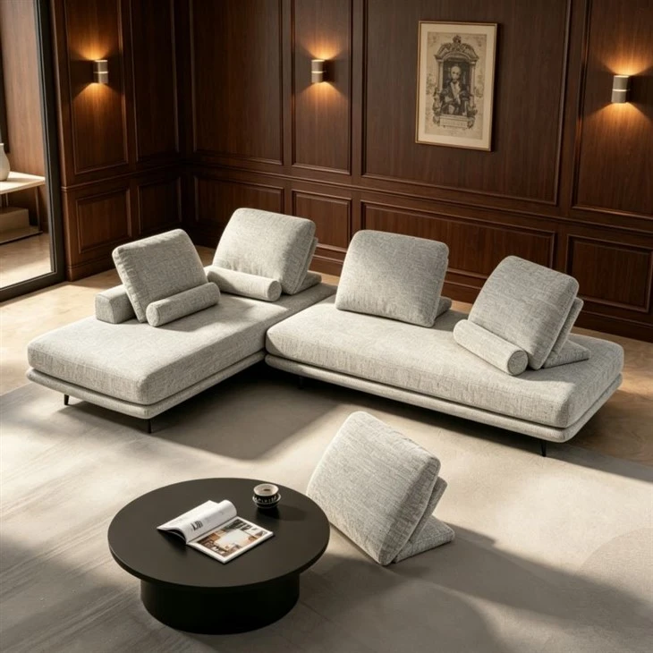 Sofa Ruang Tamu Kain Linen Modern