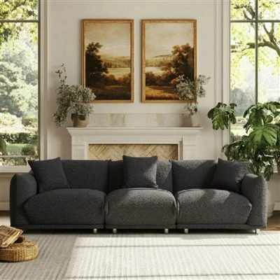 Sofa Ruang Tamu Kain Chenille Sederhana