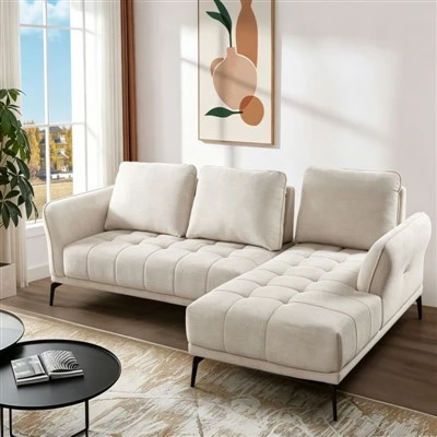 Sofa Kain Berbentuk L-Ruang Kecil